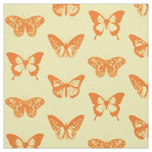 Tissu Croquis, jaune et orange de papillon