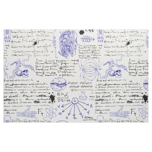 Tissu croquis scientifiques (Yard)