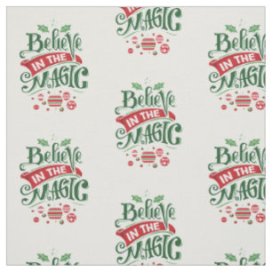 Tissu Croyez en la typographie magique de Noël