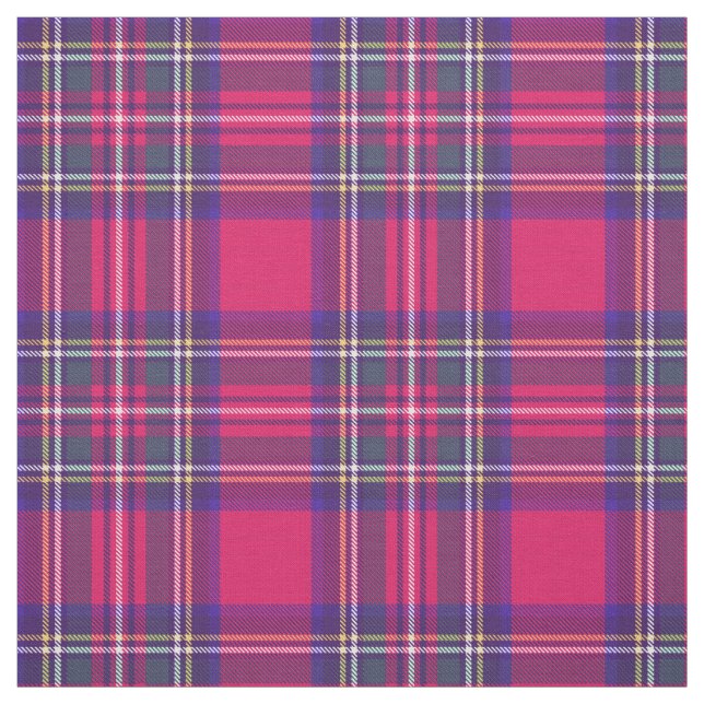 Tissu Cru plaid de 5 rose/bleu/vert/jaune/blanc (Échantillon)