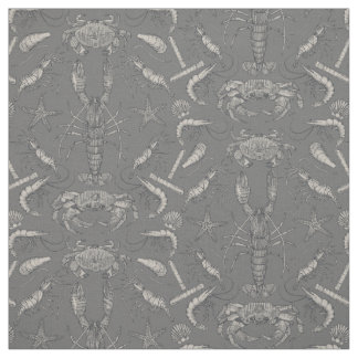 Tissu crustacés à paroi interne damassé gris foncé