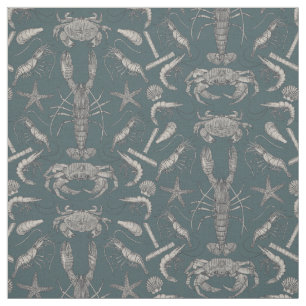 Tissu crustacés de corne damassé apatite foncé