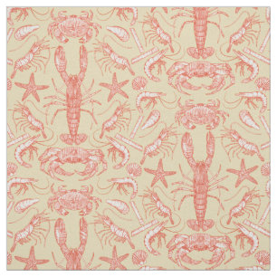 Tissu crustacés de cornwall damask cayenne nectar
