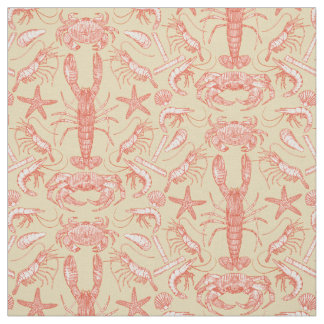 Tissu crustacés de cornwall damask cayenne nectar