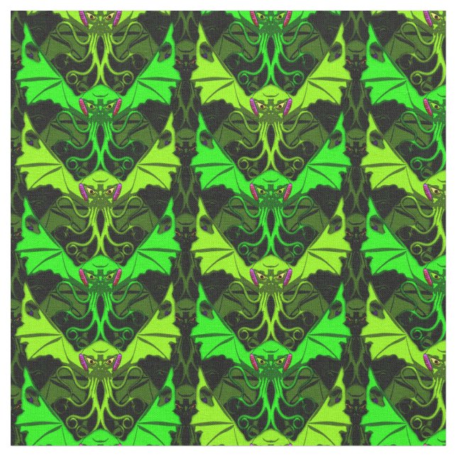 Tissu Cthulhu à ailes (Fermer)