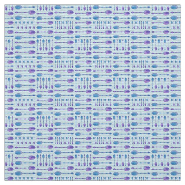 Tissu Cuillères d'art uniques ! (Bleu clair) (Échantillon)