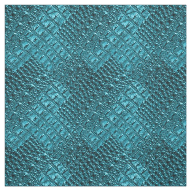 Tissu cuir girly d'alligator de bleu de turquoise de (Échantillon)