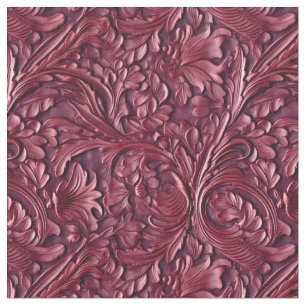 Tissu Cuir marron rustique travaillé