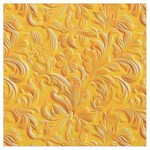 Tissu Cuir travaillé chic marigold
