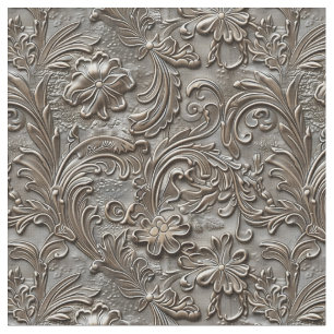 Tissu Cuir travaillé taupe rustique