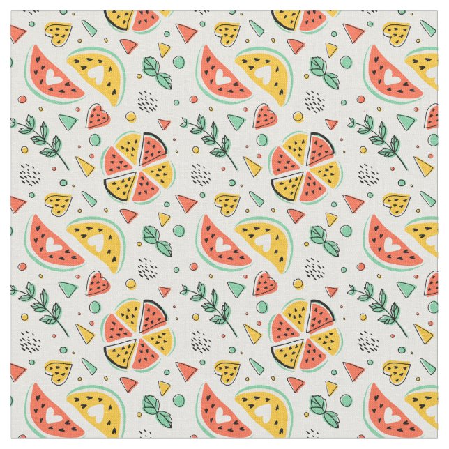 Tissu Cuisine en coton pastèque (Fermer)