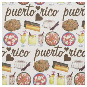 Tissu Cuisine portoricaine Amour Porto Rico Foodie