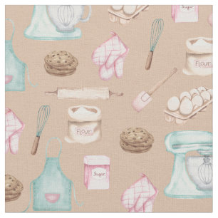 Tissu Cuisson à l'aquarelle Tan