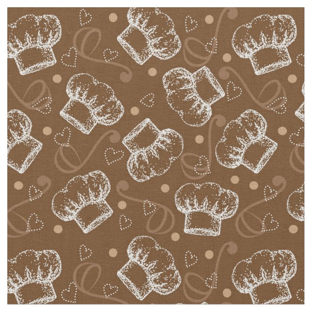 Tissu Cuisson du motif avec le casquette de chef (Fermer)