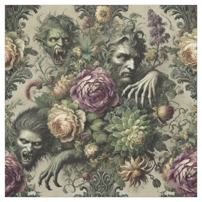 Tissu Culte du flabane - Carreau de déclaration gothique (Échantillon)
