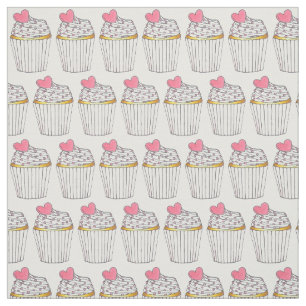 Tissu Cupcake Coeur Rose Saupoudrer Gâteau Vente de gâte