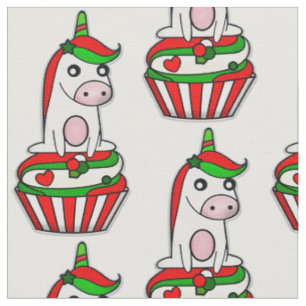 Tissu cupcake de noël de la licorne