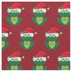 Tissu Cupide grenouille rouge de Noël