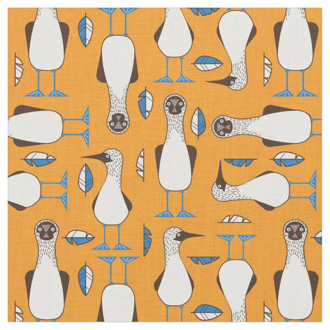 Tissu Curieux oiseau à pattes bleues (Fermer)