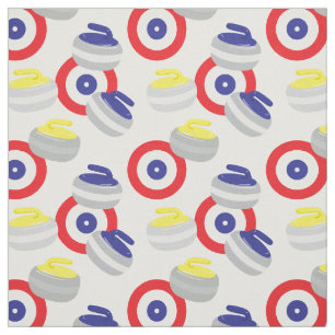 Tissu Curling Stones de sport de glace et cibles Motif