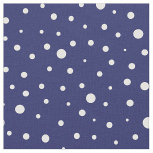 Tissu Customisez vos propres pois blancs en bleu