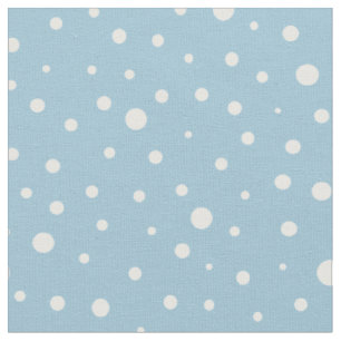 Tissu Customisez vos propres pois blancs en bleu