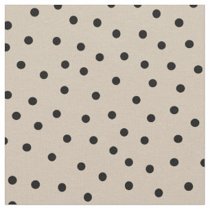 Tissu Customisez vos propres pois noirs en beige