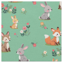Tissu Cute animal des bois