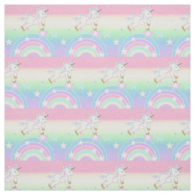 Tissu Cute arc-en-ciel Unicorn (Échantillon)