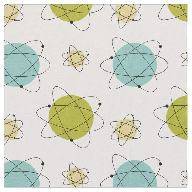 Tissu Cute atomique Motif moderne du milieu du siècle (Fermer)