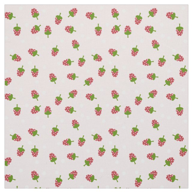 Tissu Cute aux fraises roses Motif Kawaii Girl (Échantillon)
