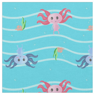 Tissu Cute Axolotl Sous-marin