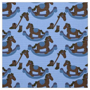 Tissu Cute bébé Cowboy Blue Rocking Horse