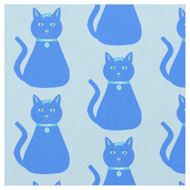 Tissu Cute Blue Baby Boy Chat Motif (Fermer)
