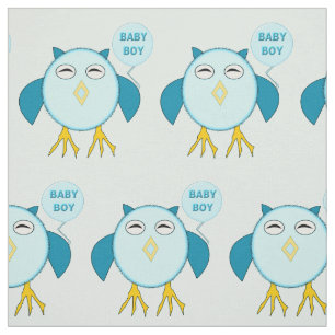 Tissu Cute Blue Baby Boy Owl Fabric à motifs