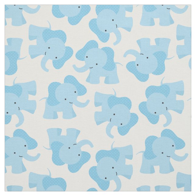 Tissu Cute Blue Elephant Nursery Fabric (Échantillon)