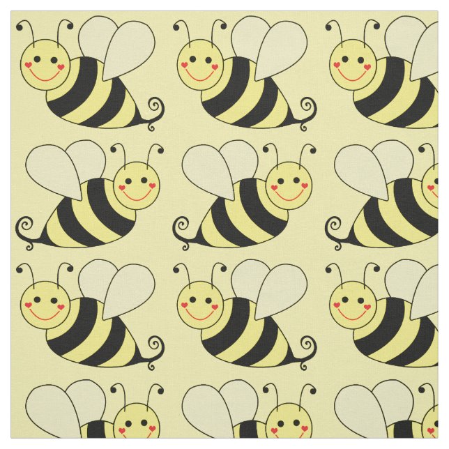 Tissu Cute Bumble Bee Motif v4 (Échantillon)