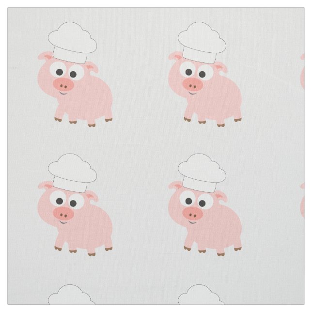 Tissu Cute Cartoon Chef Porte un Casquette Chef (Échantillon)