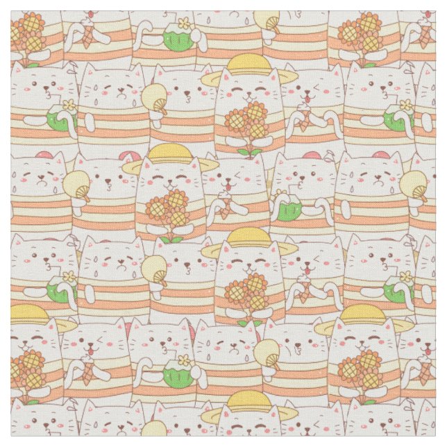 Tissu Cute Cats Fabric (Fermer)