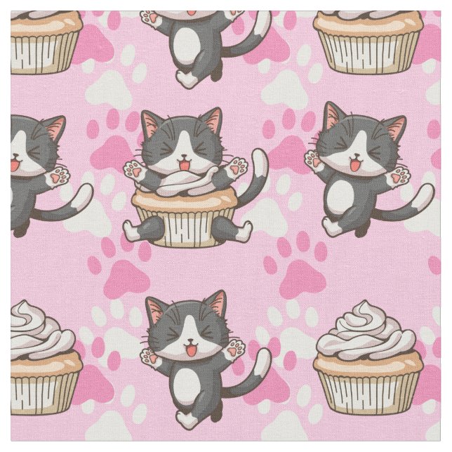 Tissu Cute Cats Fabric (Fermer)