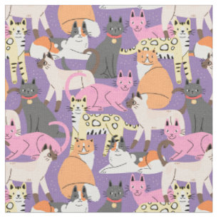 Tissu Cute Cats Fabric