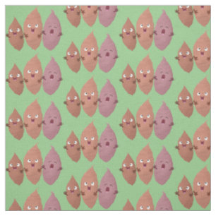Tissu Cute chantant des patates douces caricaturales lég