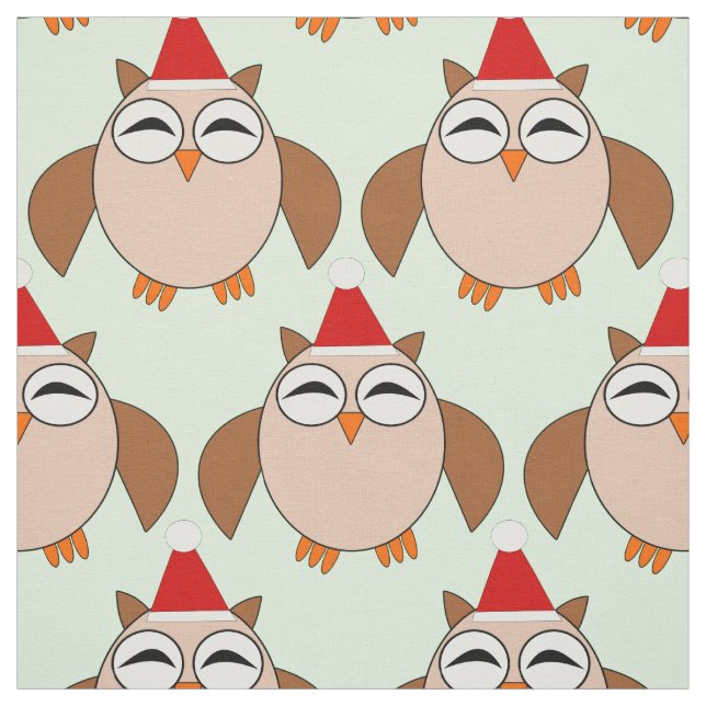 Tissu Cute Christmas Owl Craft Fabric (Échantillon)