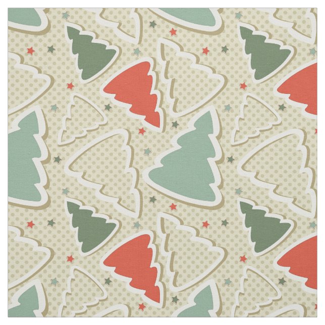 Tissu Cute Christmas Trees (Échantillon)