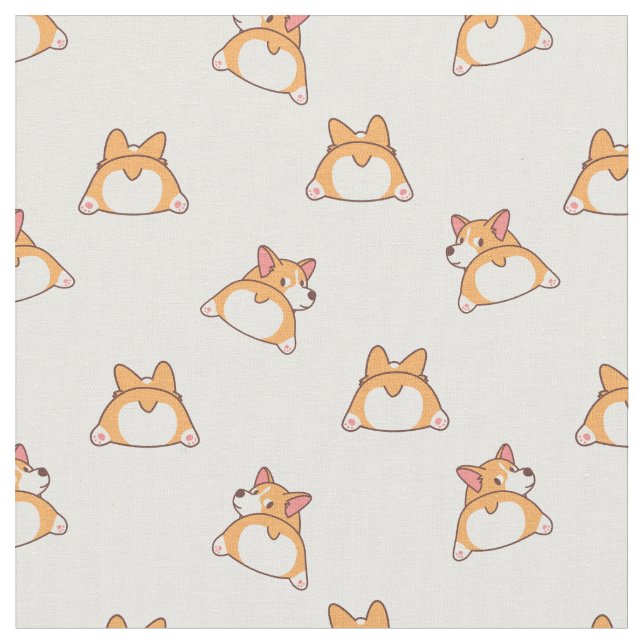 Tissu Cute Corgi Motif (Fermer)