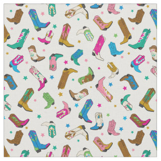 Tissu Cute Cowgirl Boot Fabric