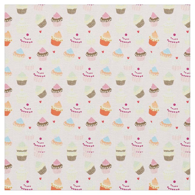 Tissu Cute Cupcake Motif Fabric (Fermer)