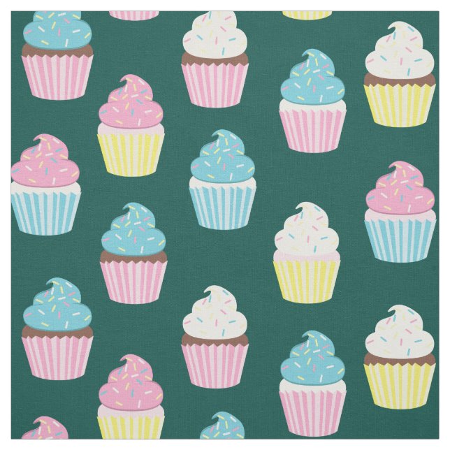 Tissu Cute Cupcakes Kids Bakery Traitements (Échantillon)