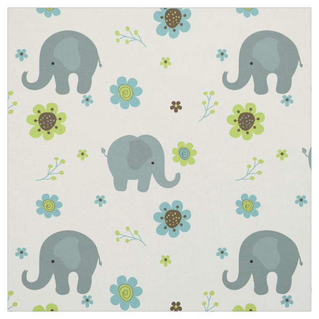 Tissu Cute Elephants Nursery Fabric (Échantillon)