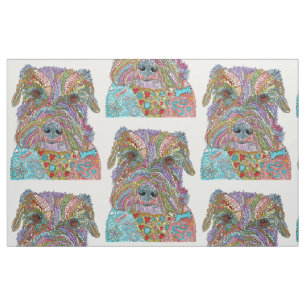 Tissu Cute et coloré Schnauzer Chien Fabric